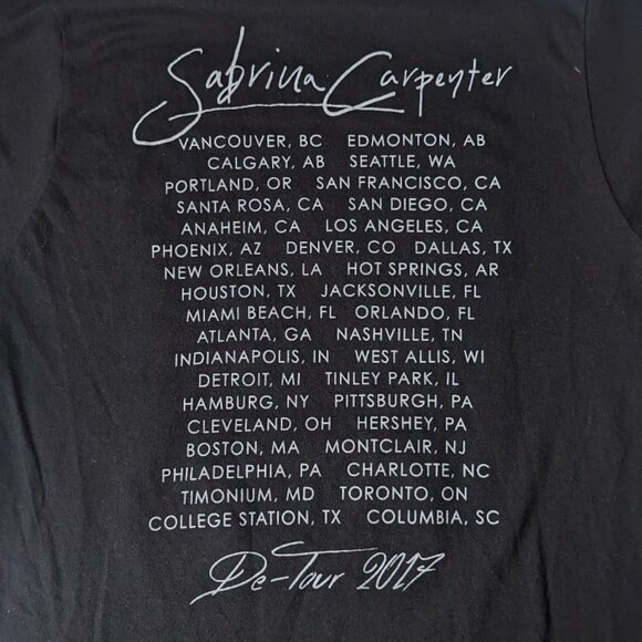 2017 Sabrina Carpenter De-Tour Concert Tour Shirt - Picture 1 of 4